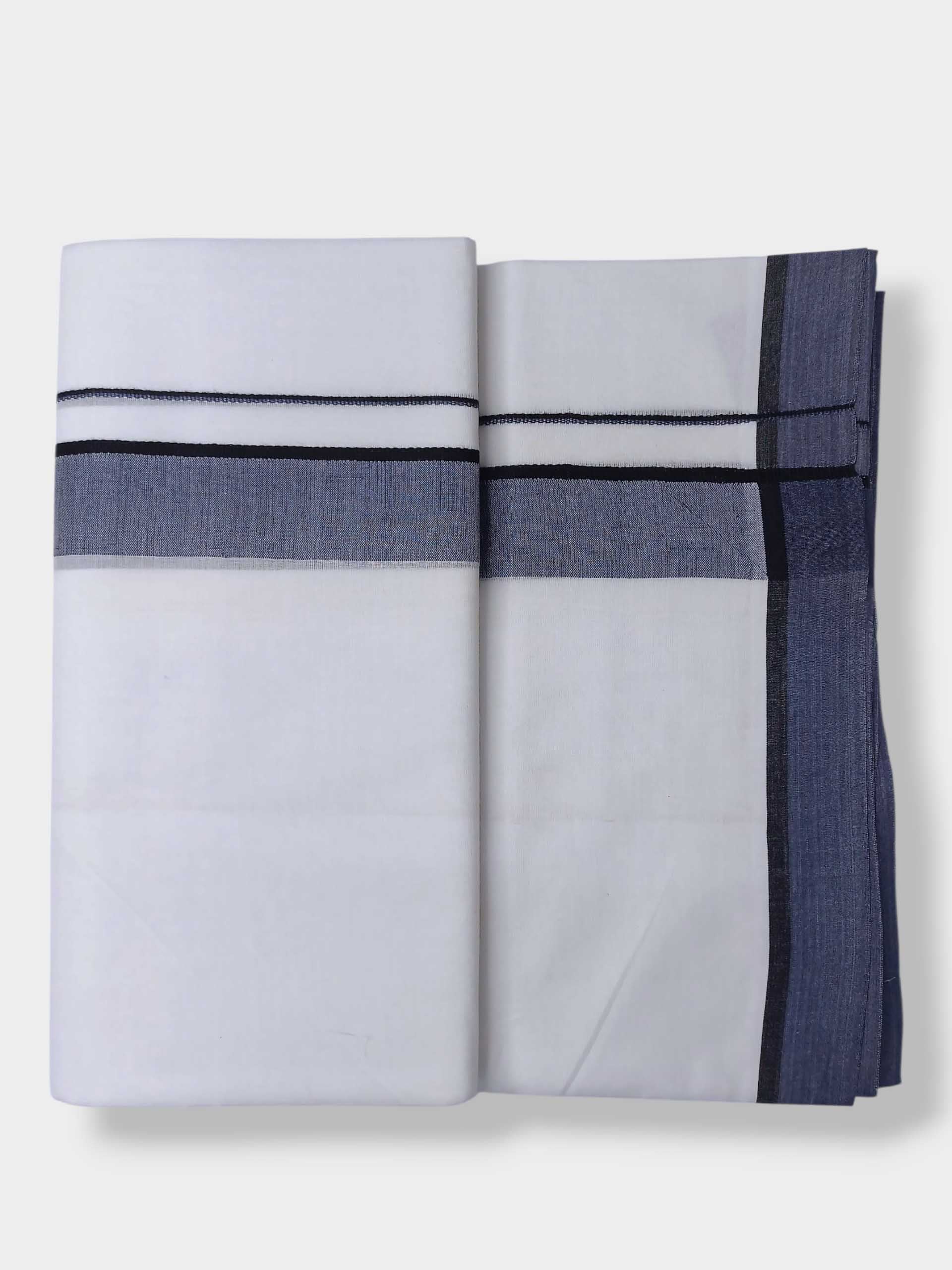 Pure White Cotton Men's Double Dhoti