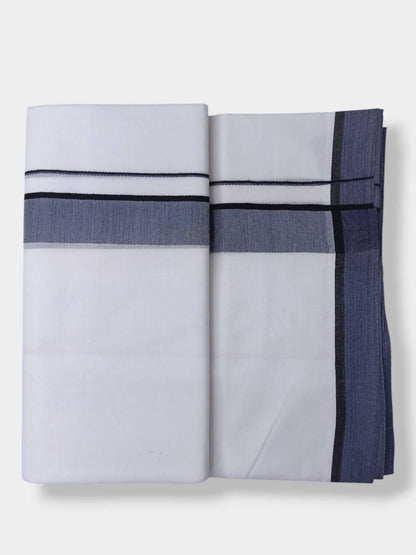 Pure White Cotton Men's Double Dhoti