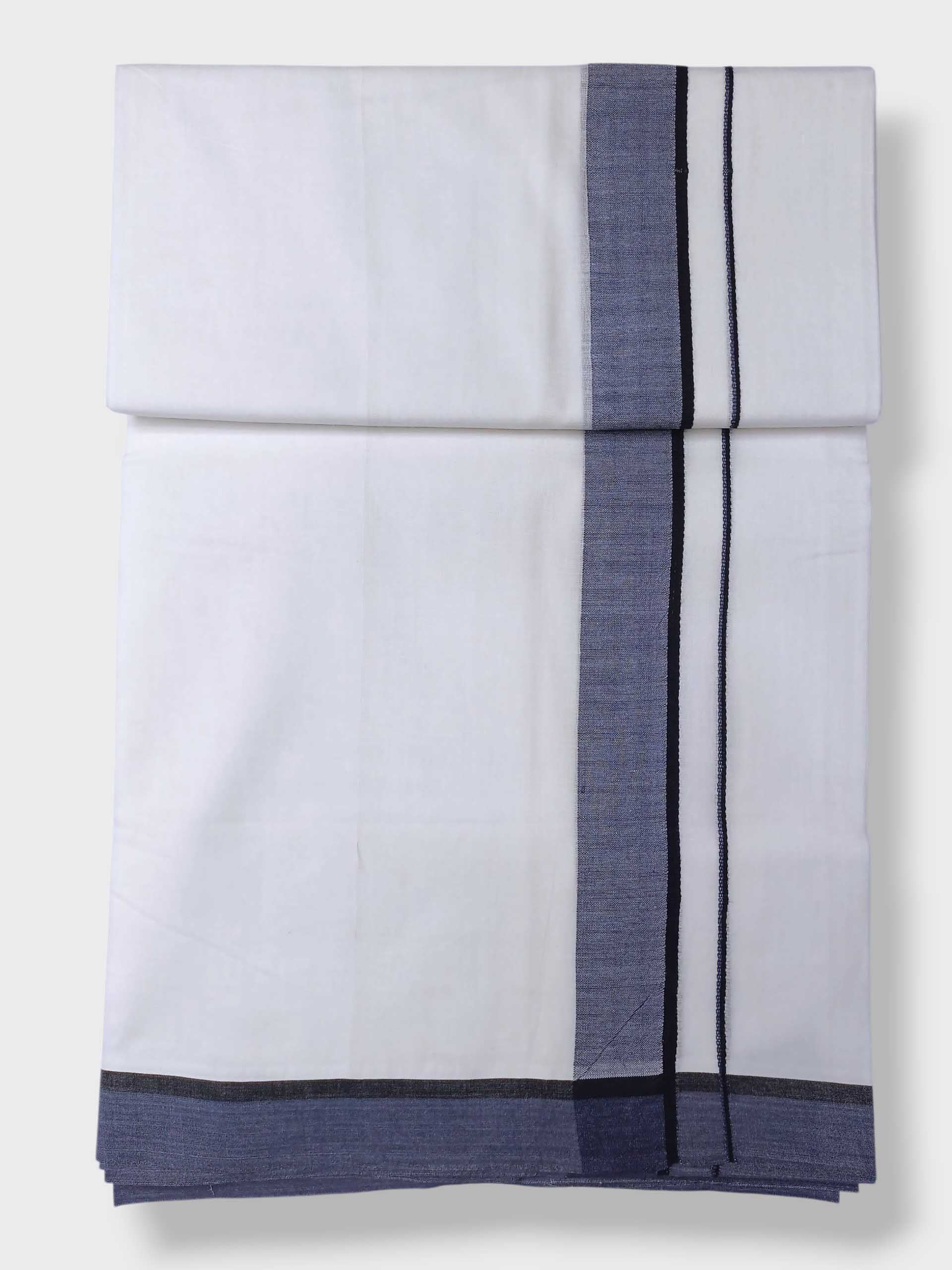 Pure White Cotton Men's Double Dhoti