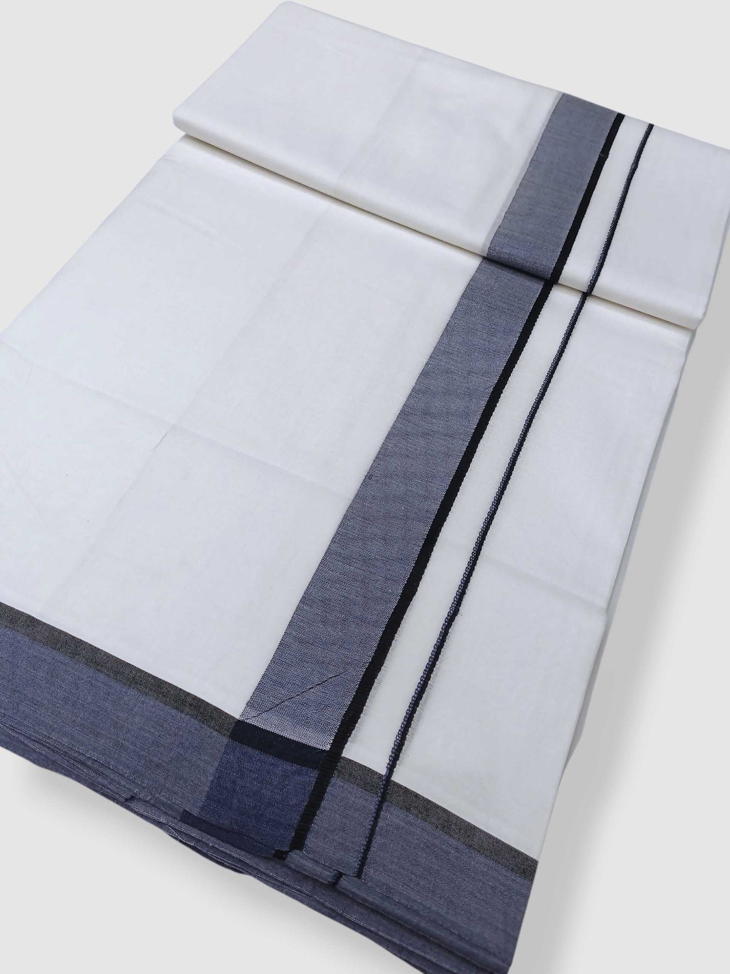 Pure White Cotton Men's Double Dhoti