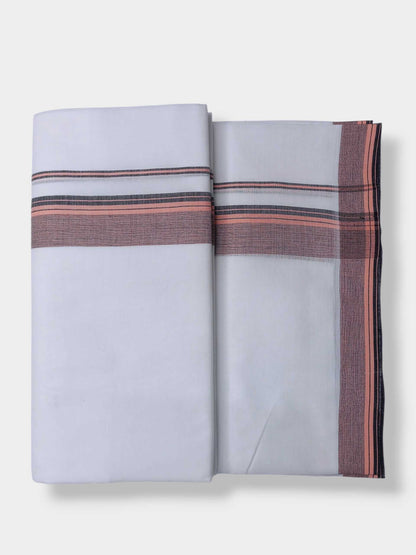 Pure White Cotton Men's Double Dhoti