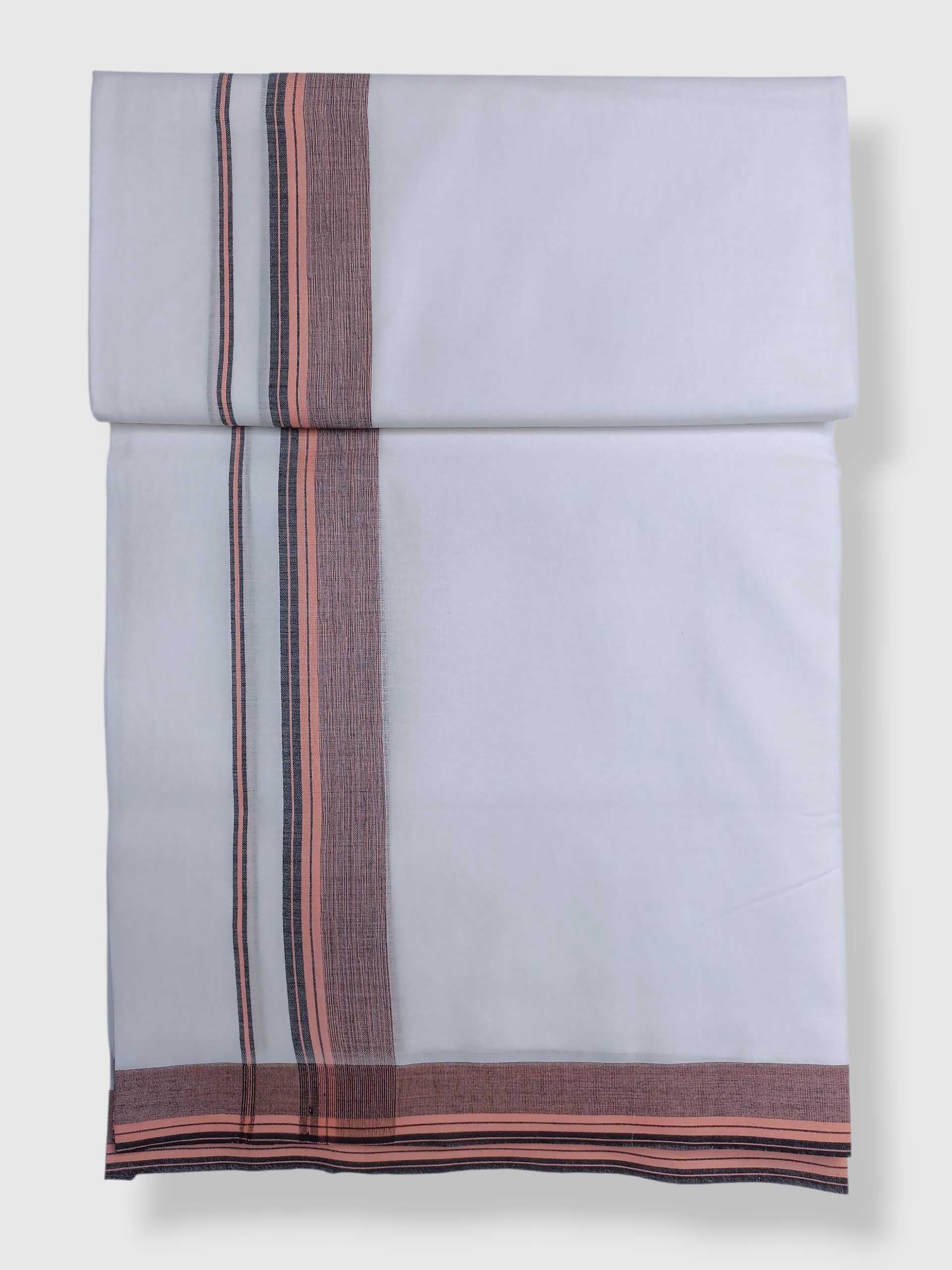 Pure White Cotton Men's Double Dhoti