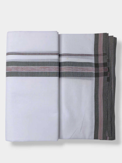 Pure White Cotton Men's Double Dhoti