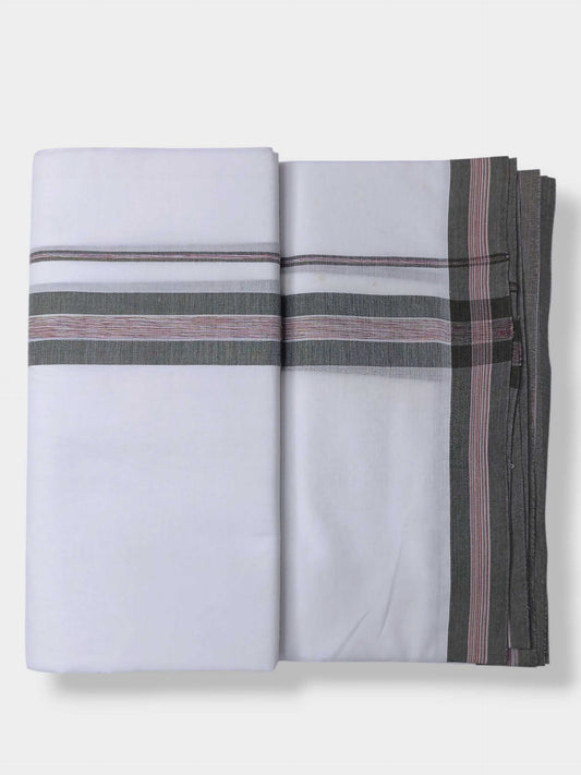 Pure White Cotton Men's Double Dhoti
