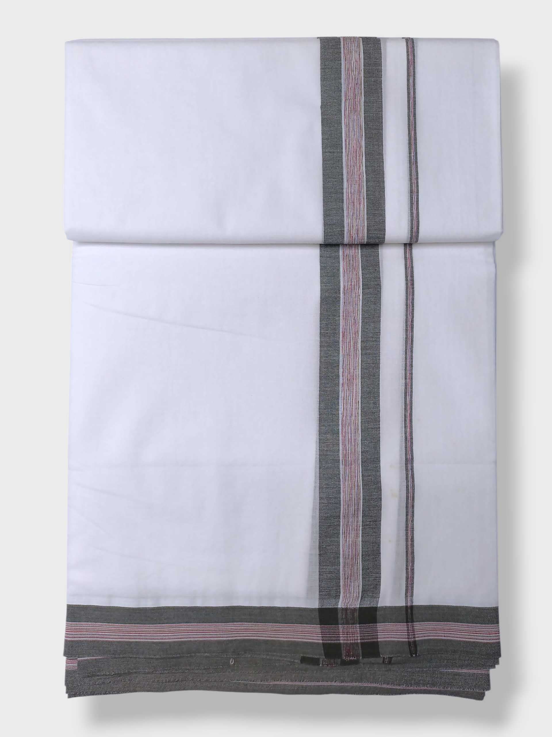 Pure White Cotton Men's Double Dhoti