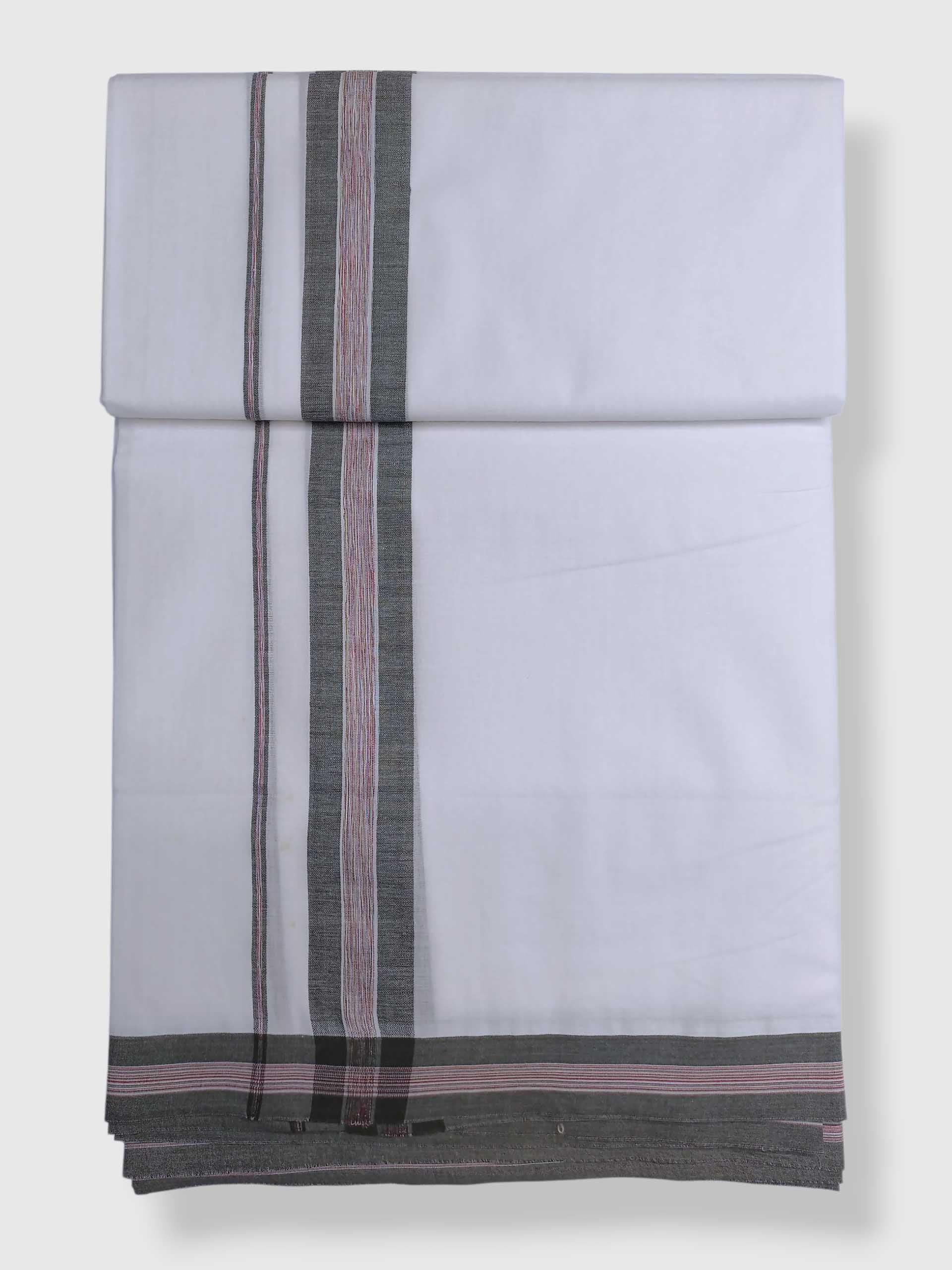 Pure White Cotton Men's Double Dhoti