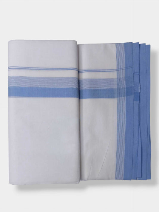 Pure White Cotton Men's Double Dhoti