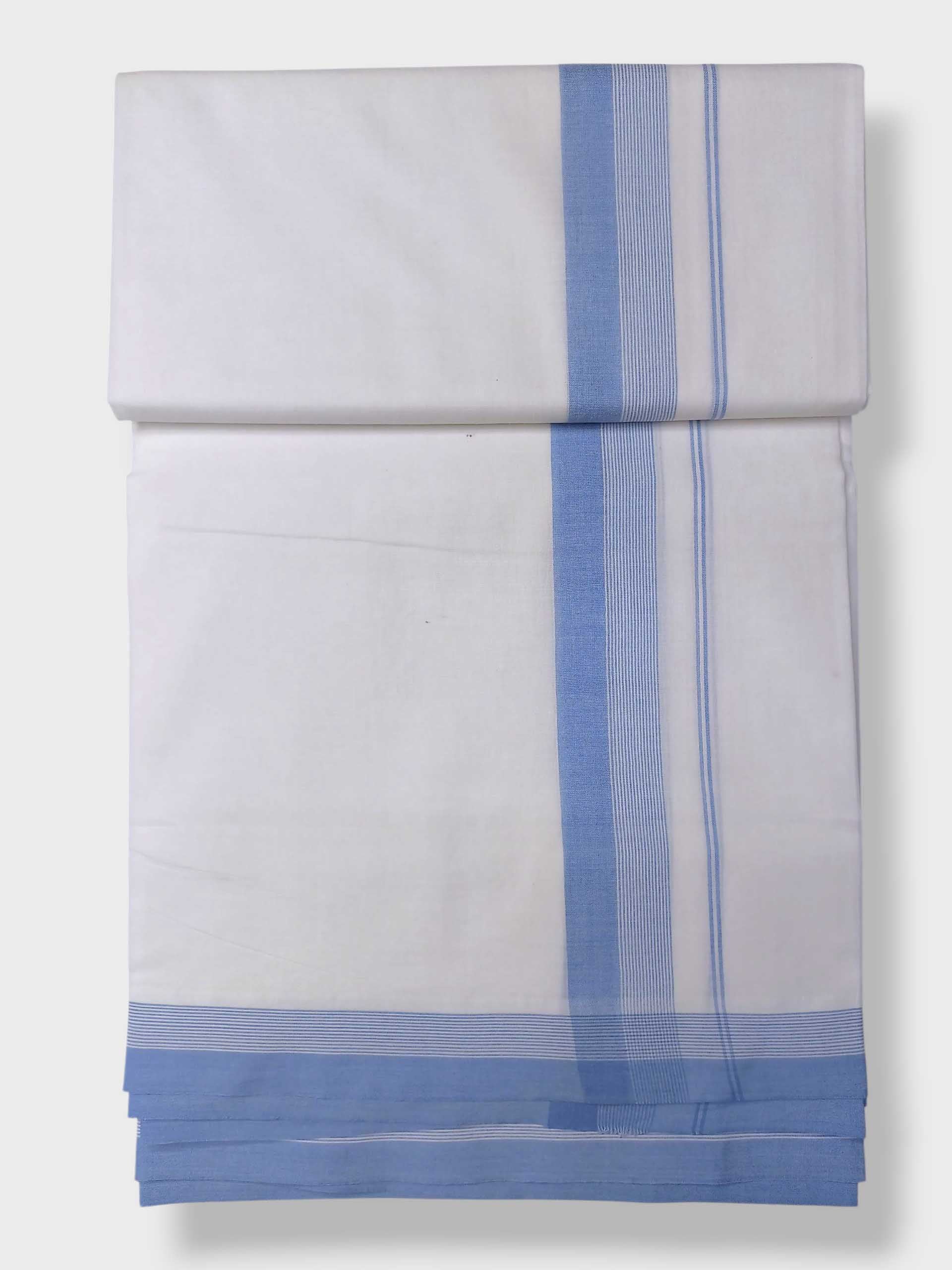 Pure White Cotton Men's Double Dhoti