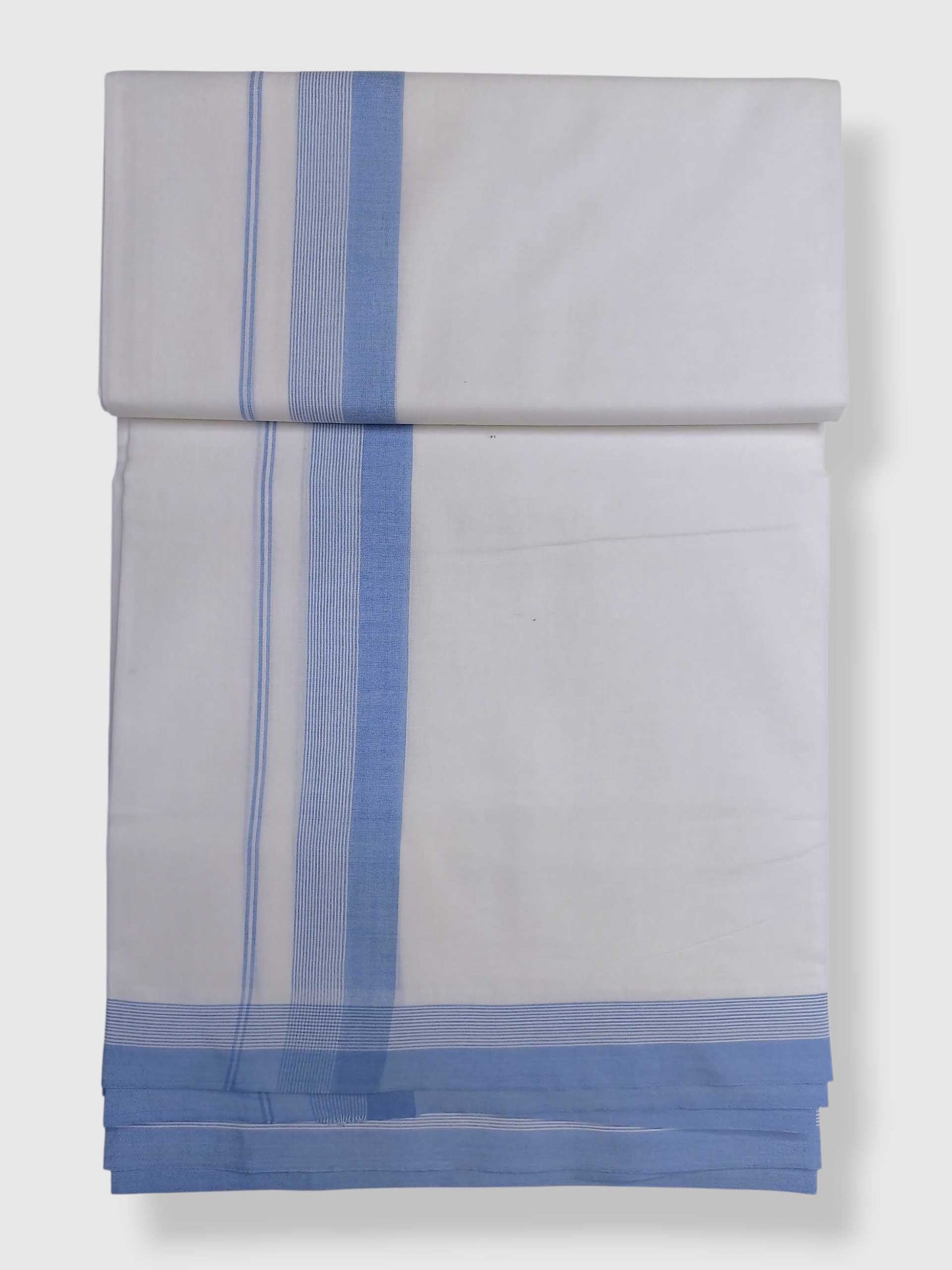 Pure White Cotton Men's Double Dhoti
