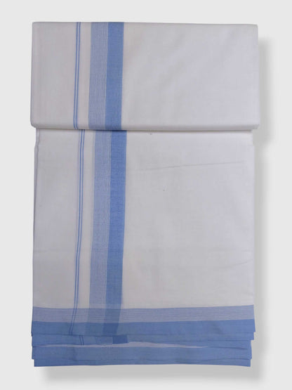 Pure White Cotton Men's Double Dhoti