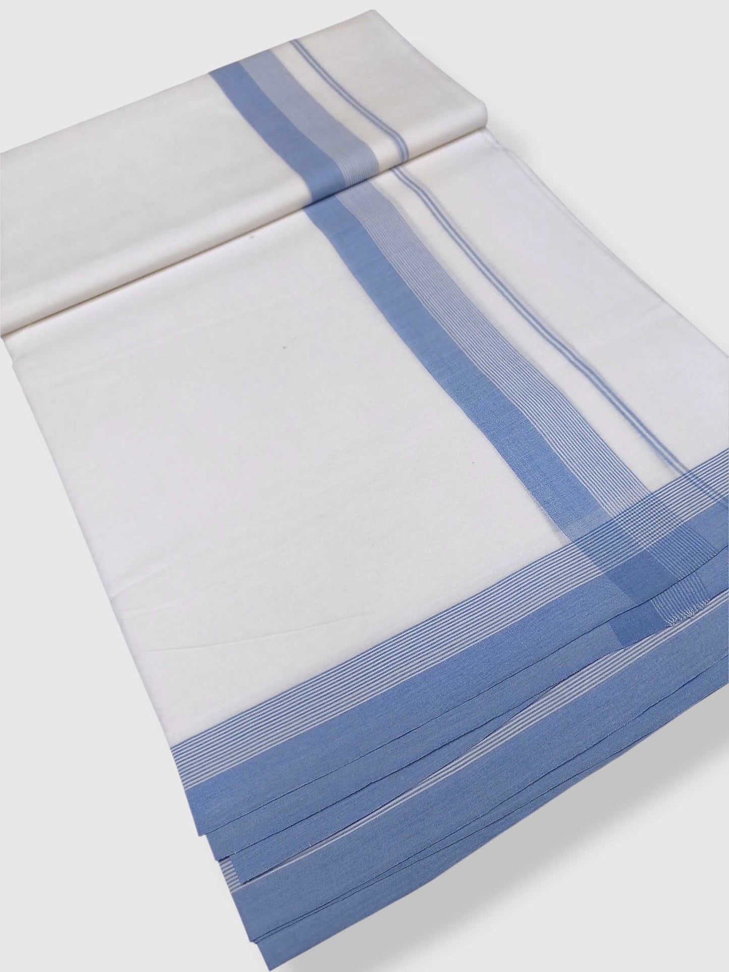 Pure White Cotton Men's Double Dhoti