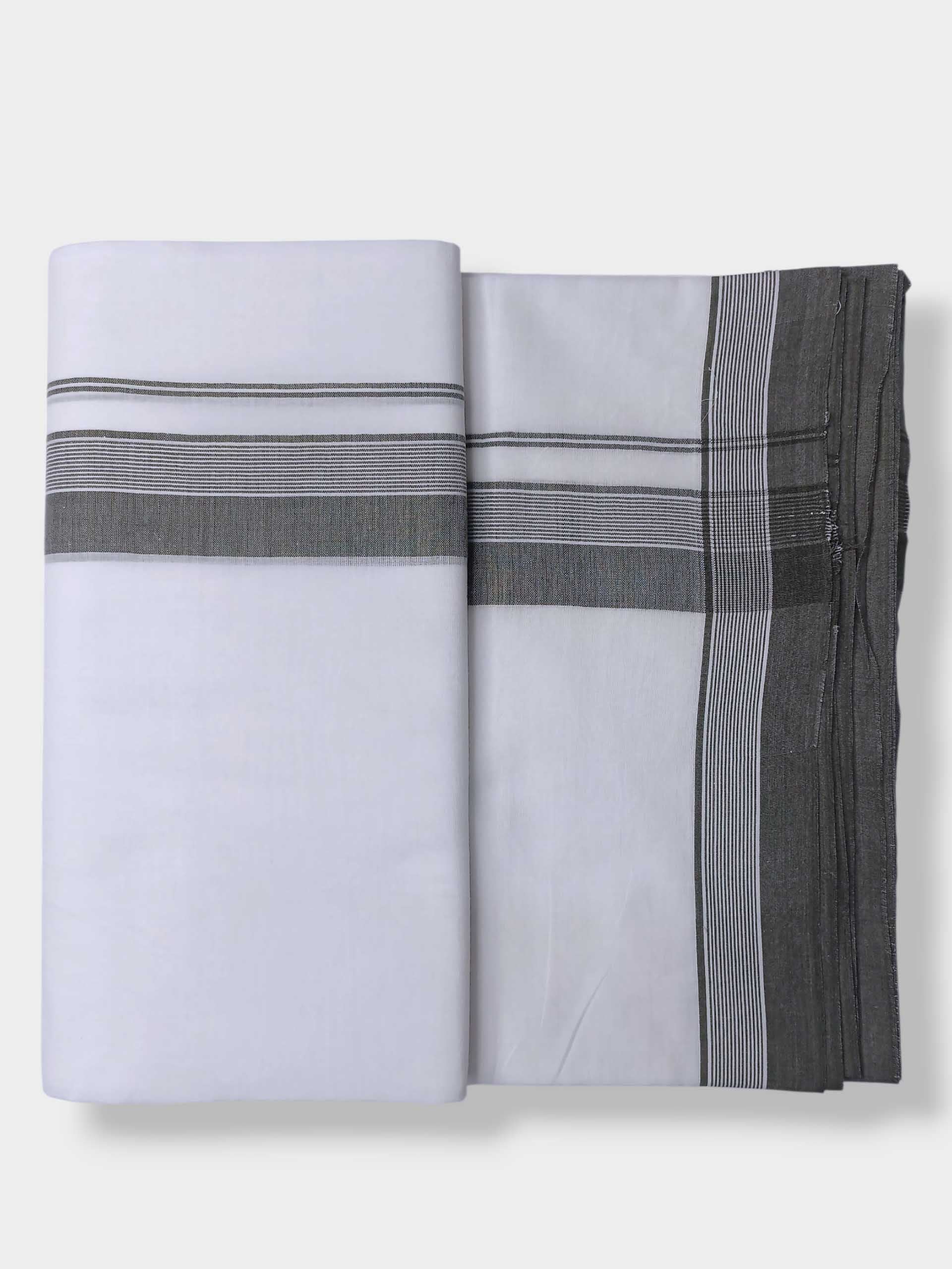 Pure White Cotton Men's Double Dhoti