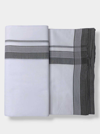 Pure White Cotton Men's Double Dhoti