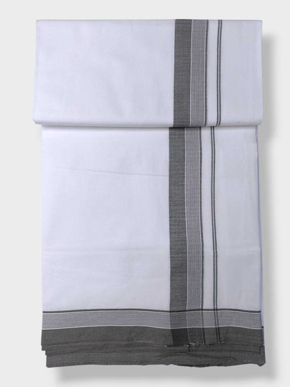 Pure White Cotton Men's Double Dhoti