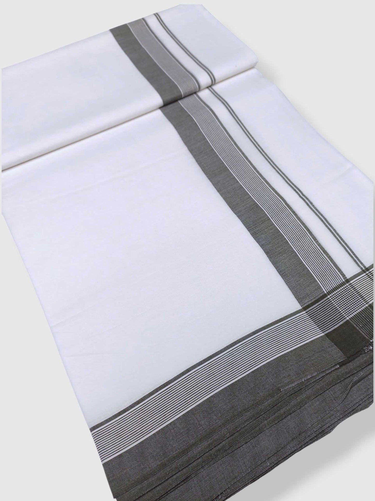 Pure White Cotton Men's Double Dhoti