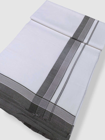 Pure White Cotton Men's Double Dhoti