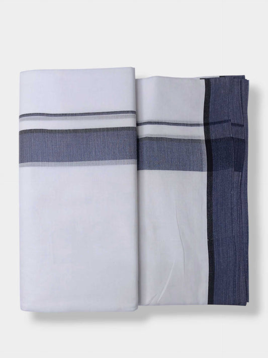 Pure White Cotton Men's Double Dhoti