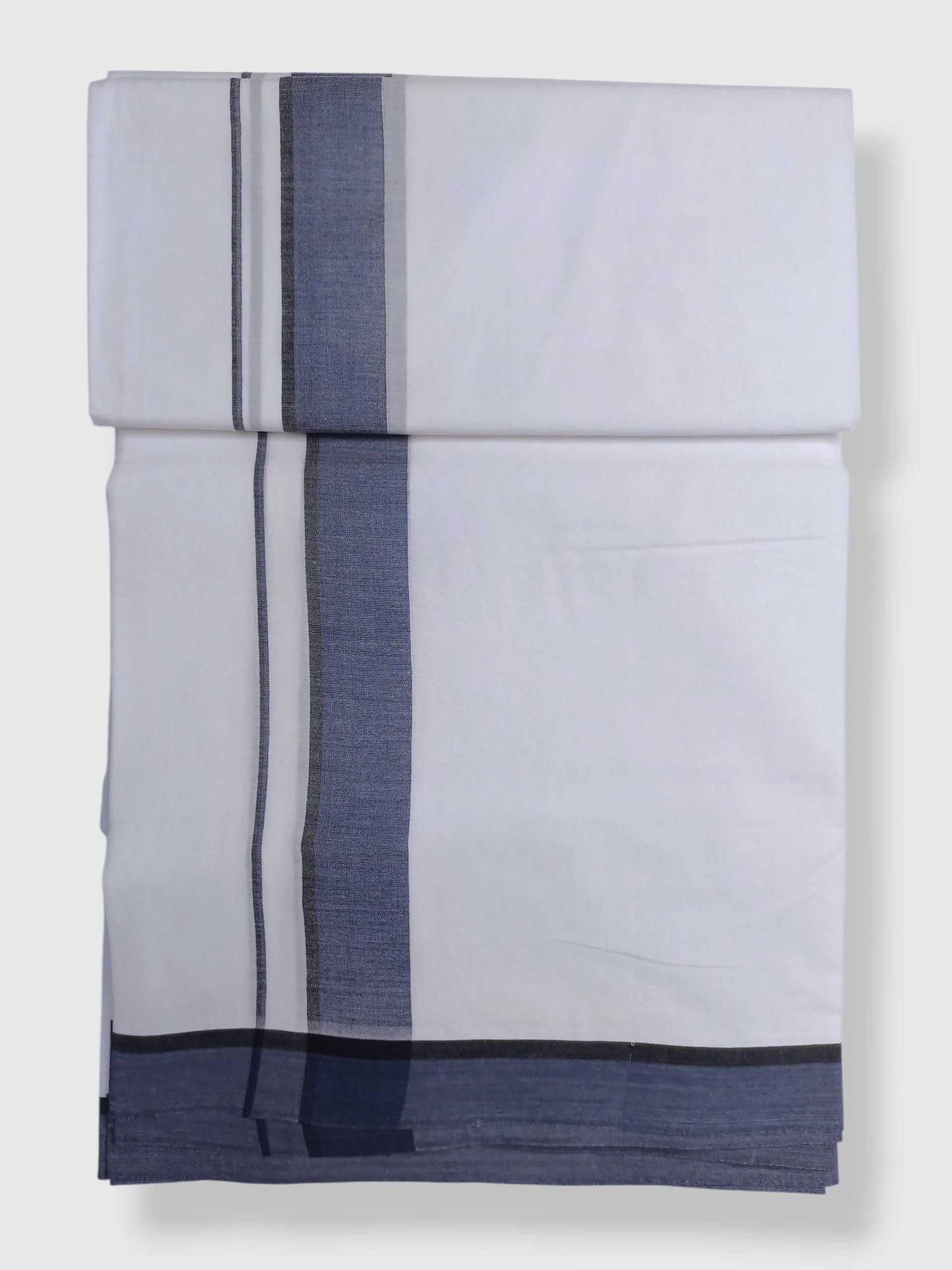 Pure White Cotton Men's Double Dhoti