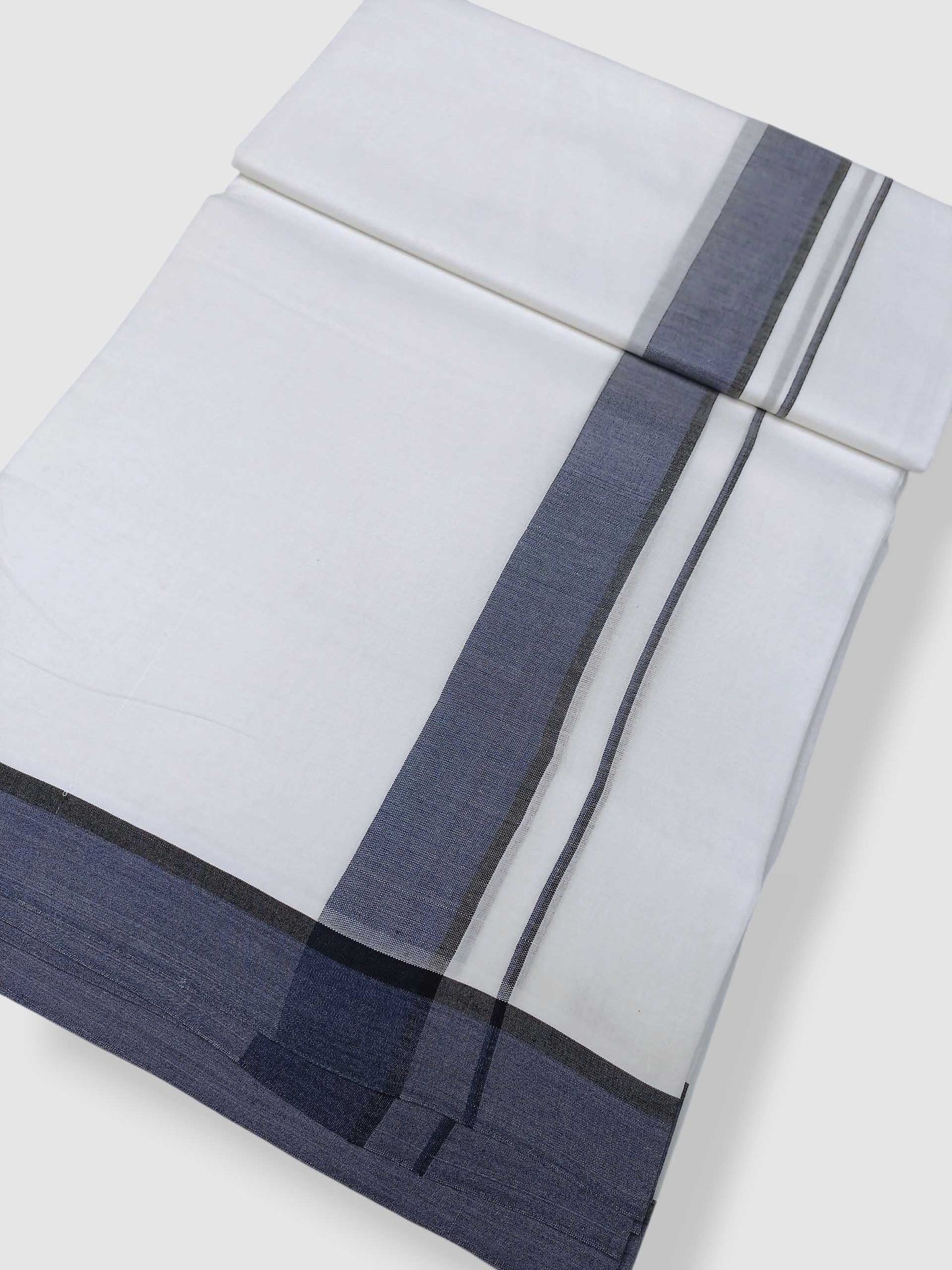 Pure White Cotton Men's Double Dhoti