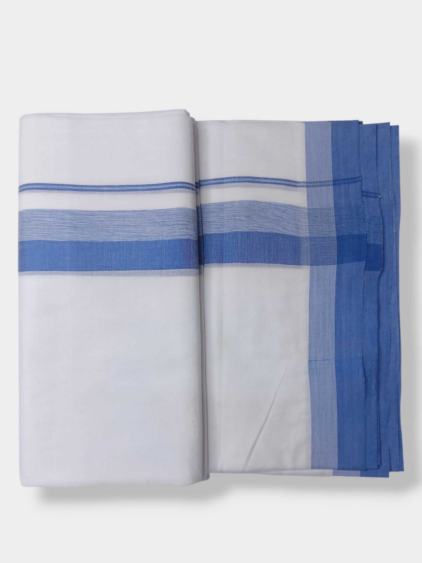 Pure White Cotton Men's Double Dhoti