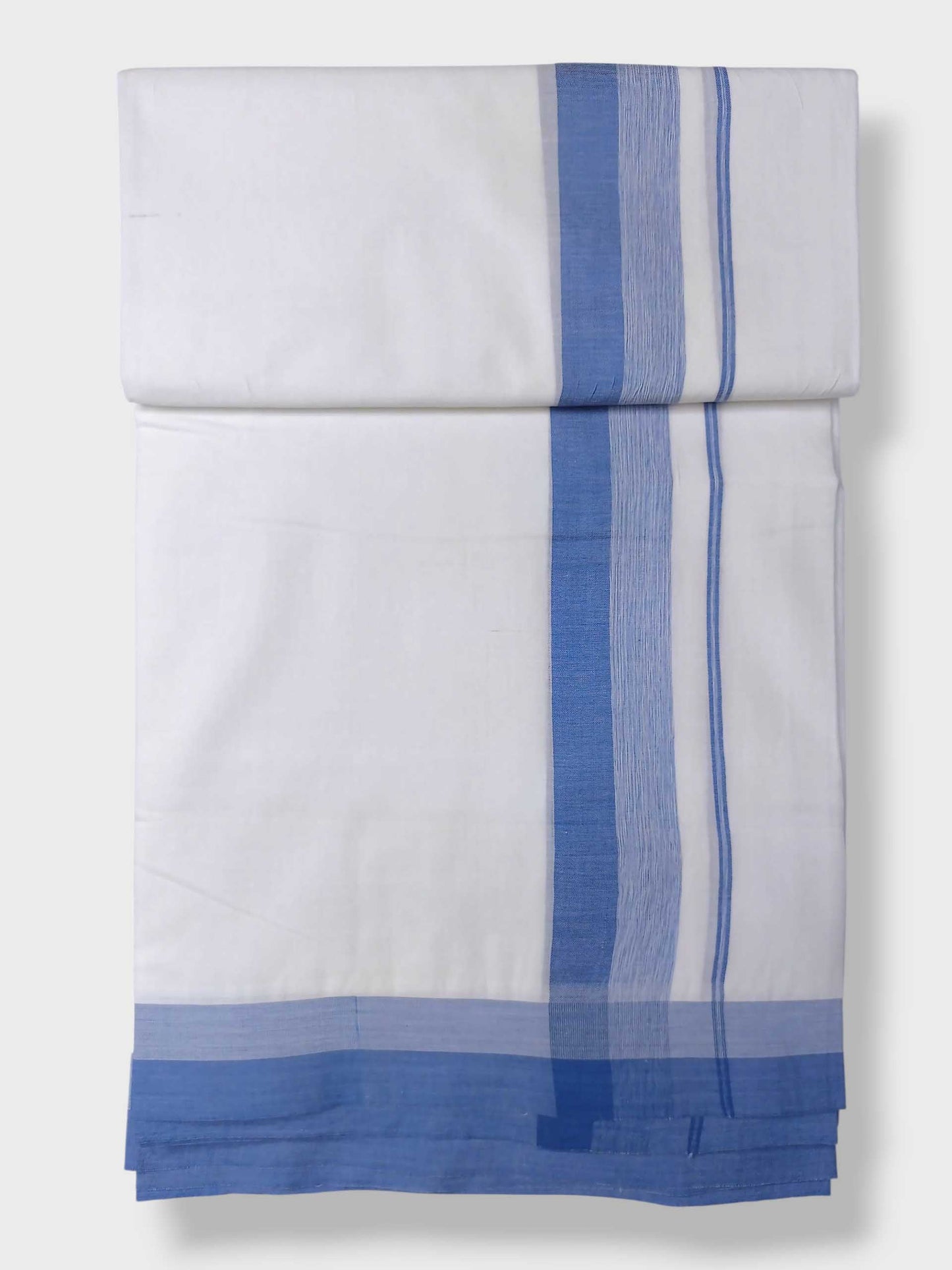 Pure White Cotton Men's Double Dhoti
