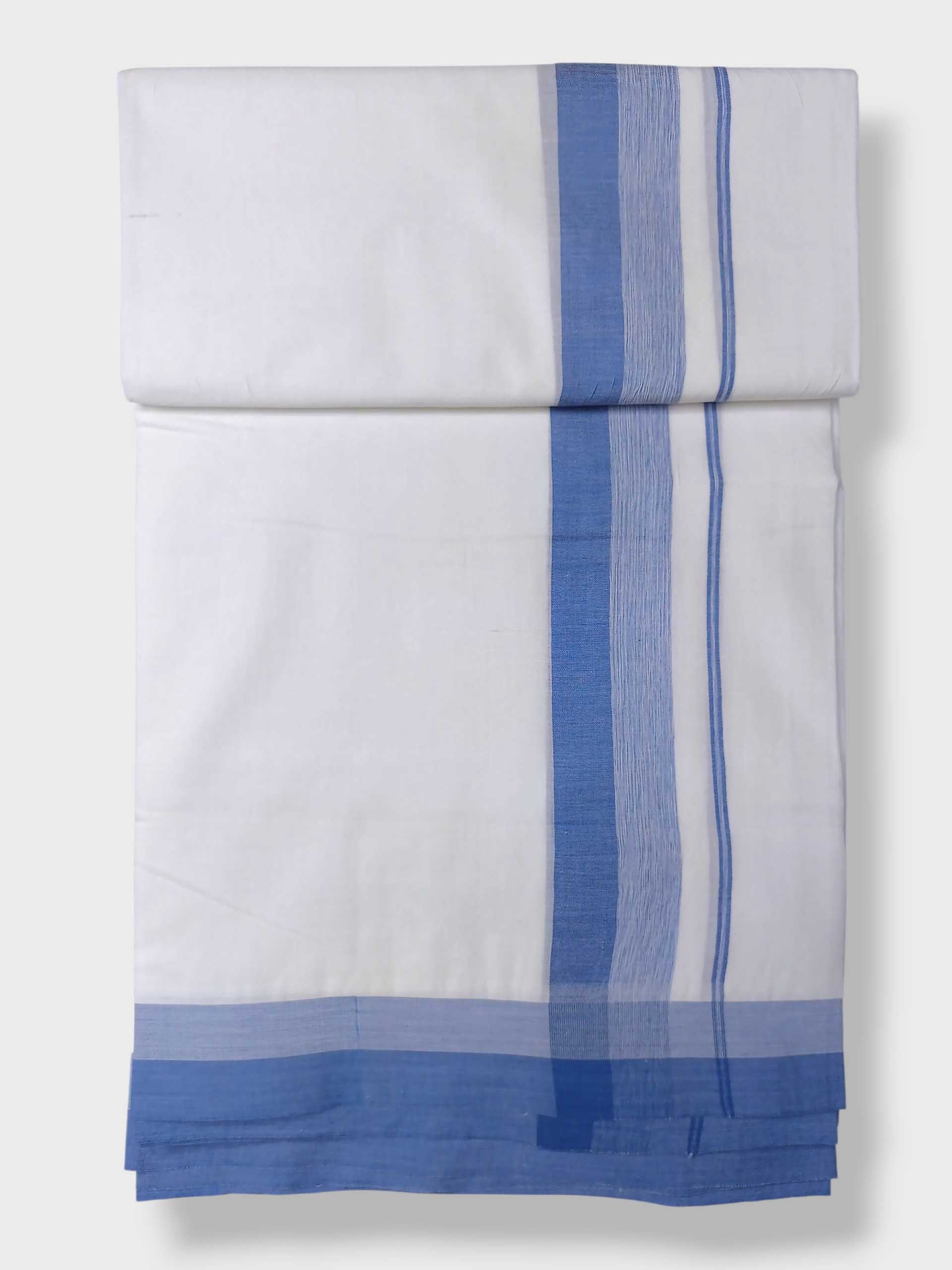 Pure White Cotton Men's Double Dhoti