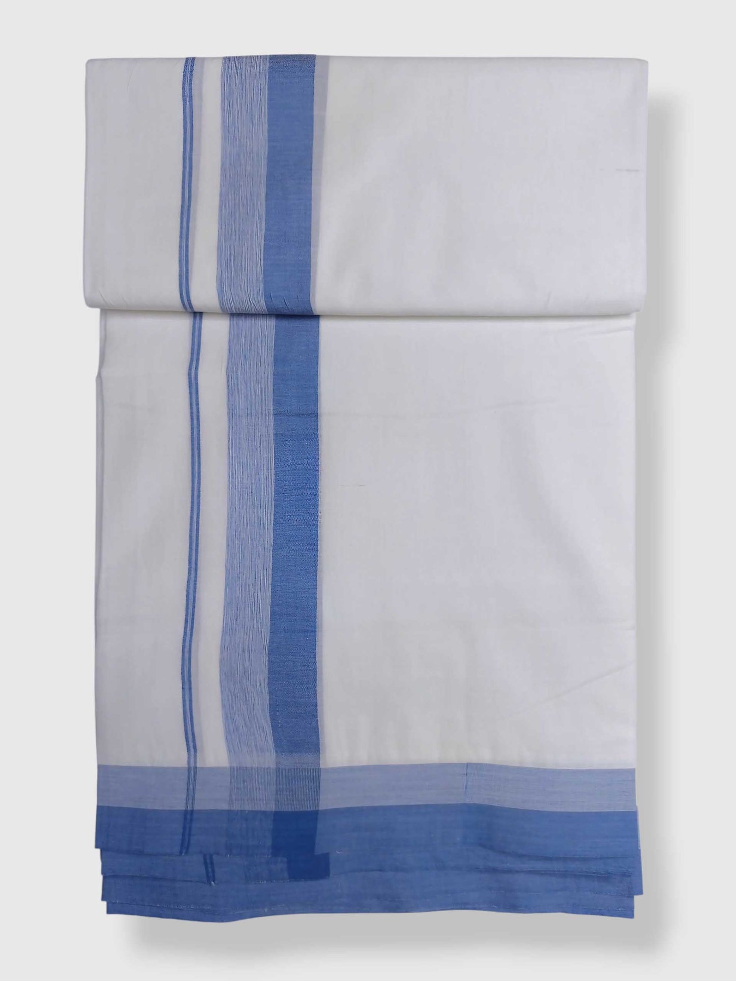 Pure White Cotton Men's Double Dhoti