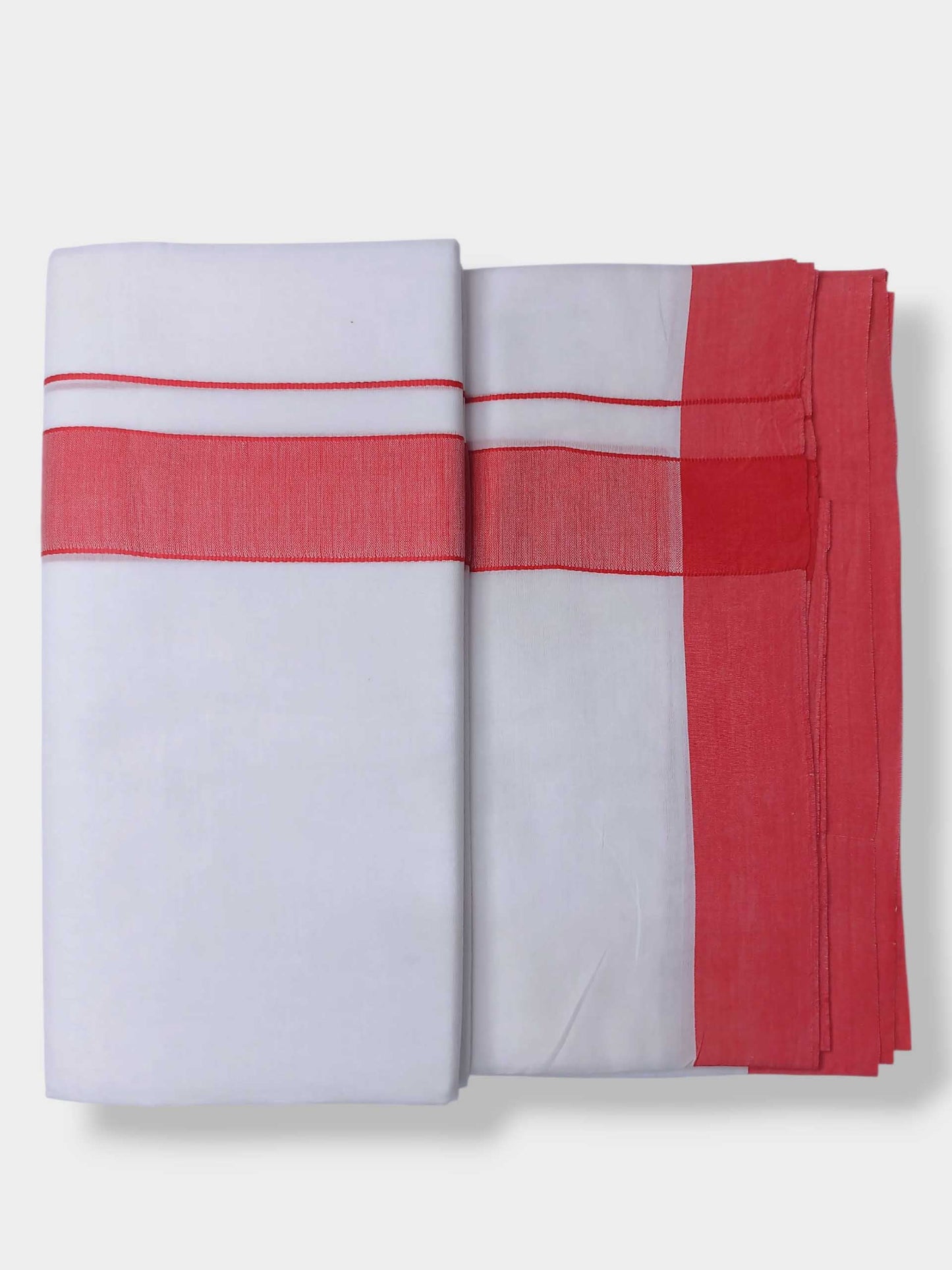 Pure White Cotton Men's Double Dhoti