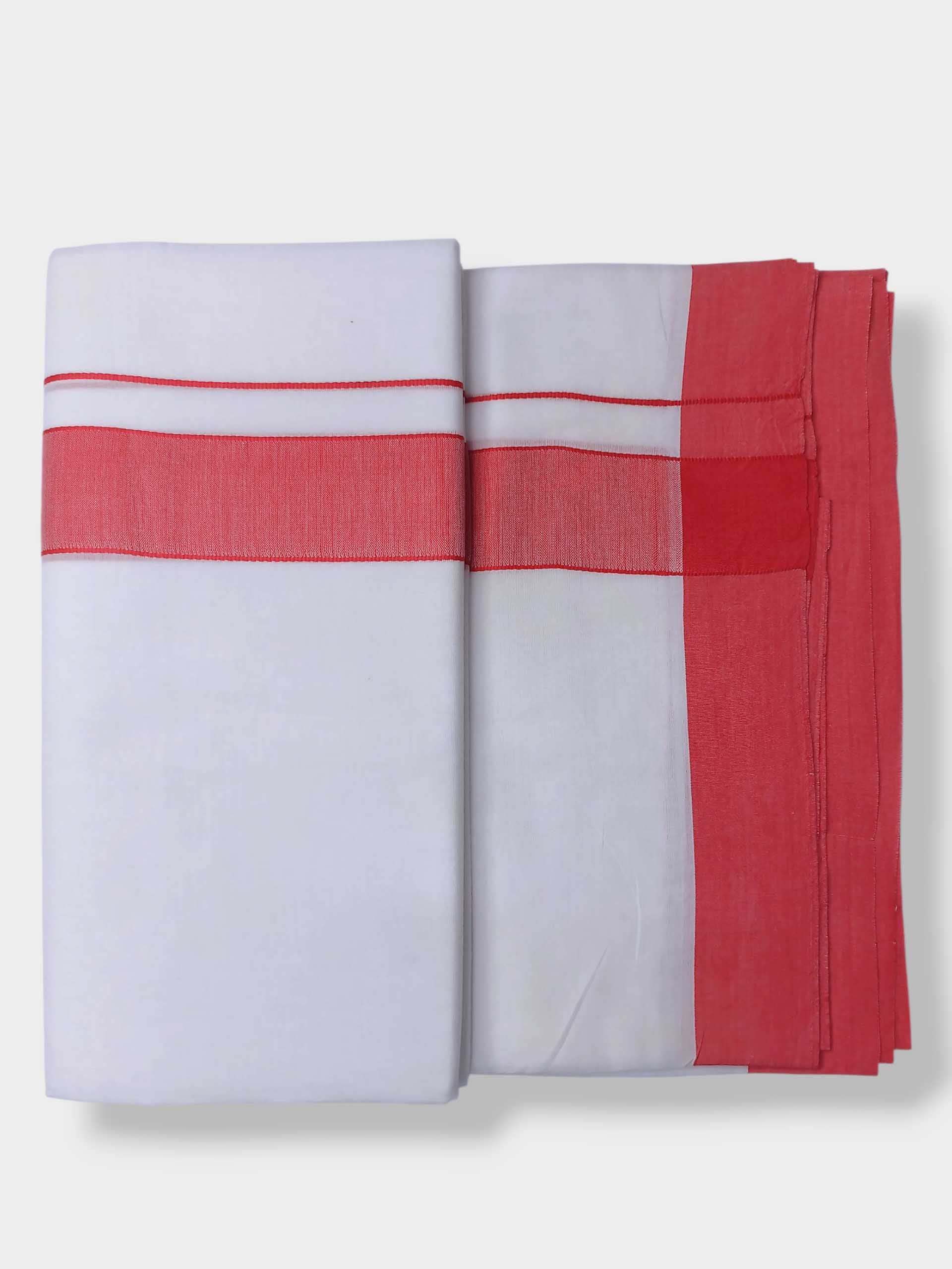 Pure White Cotton Men's Double Dhoti