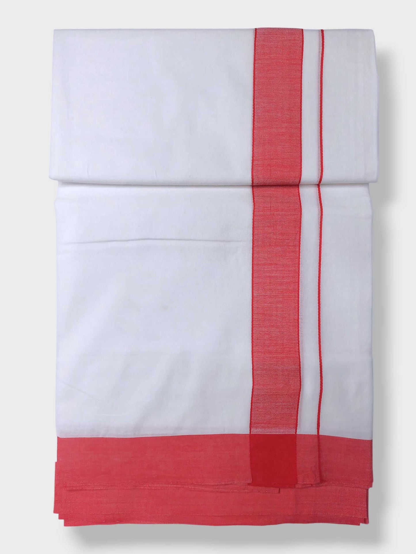 Pure White Cotton Men's Double Dhoti