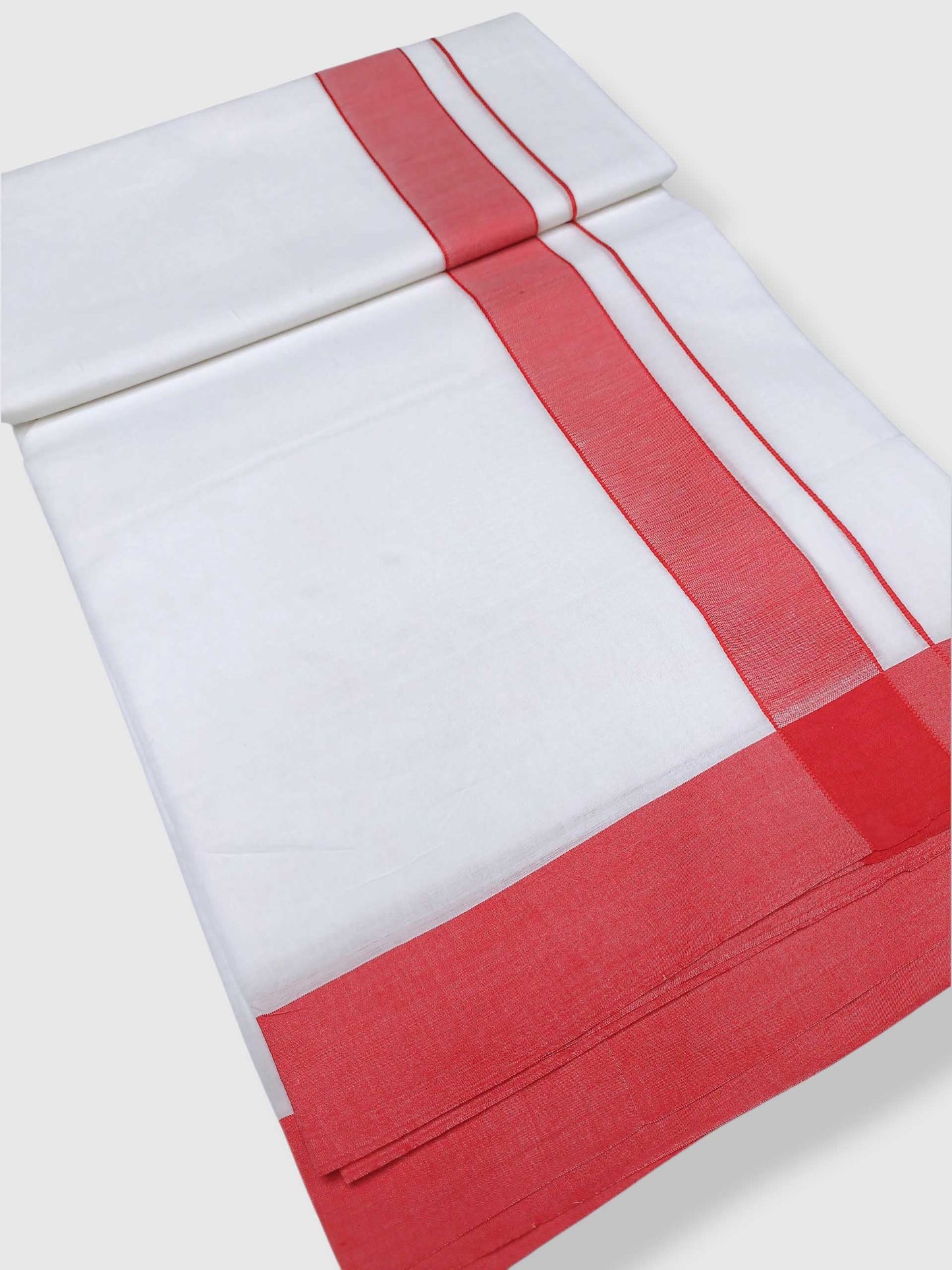 Pure White Cotton Men's Double Dhoti