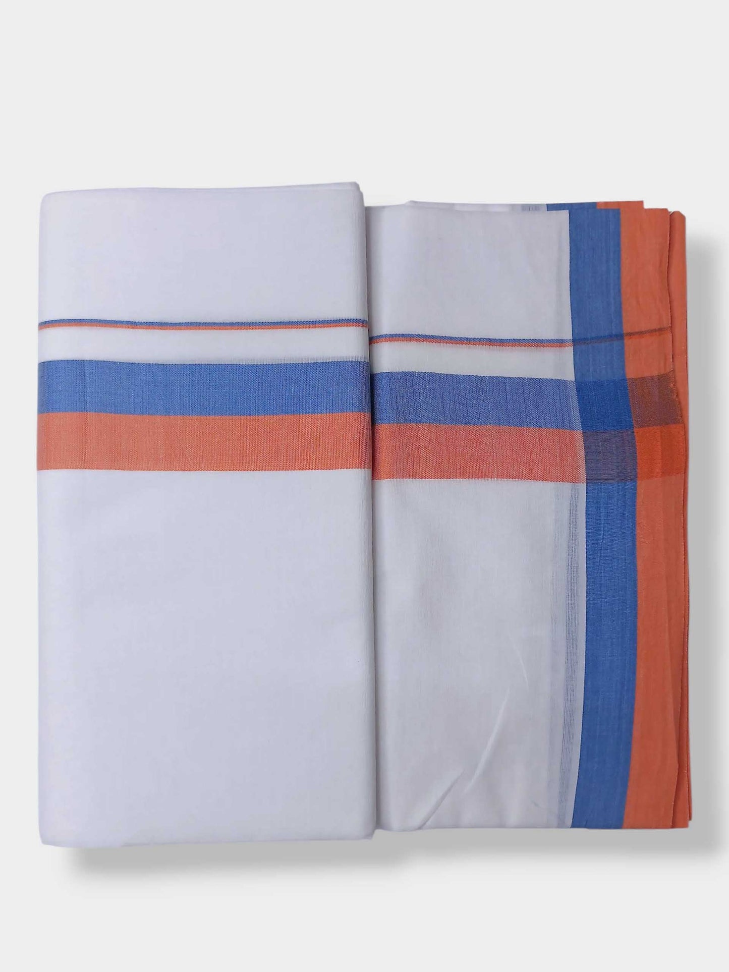Pure White Cotton Men's Double Dhoti