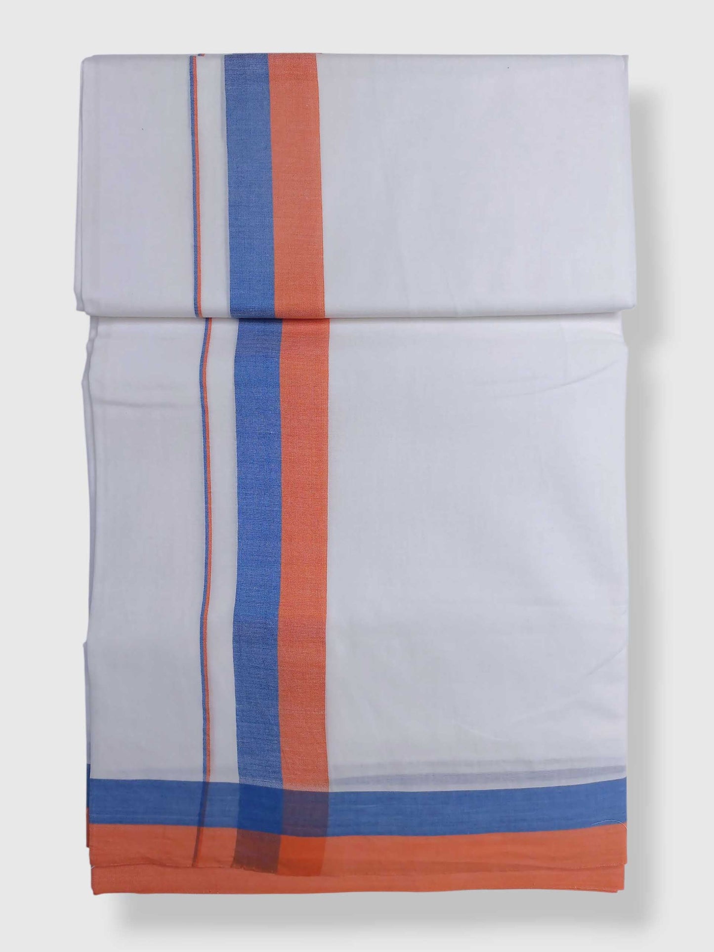Pure White Cotton Men's Double Dhoti