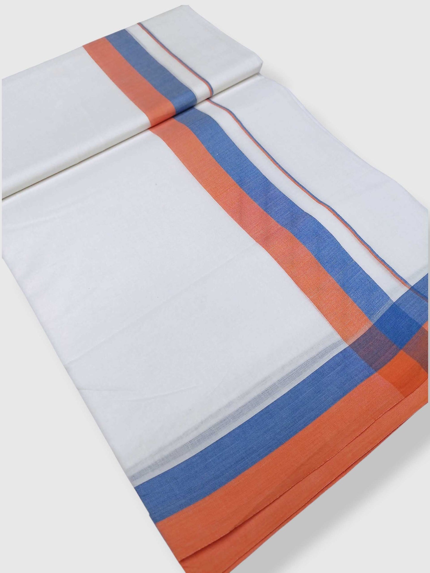 Pure White Cotton Men's Double Dhoti