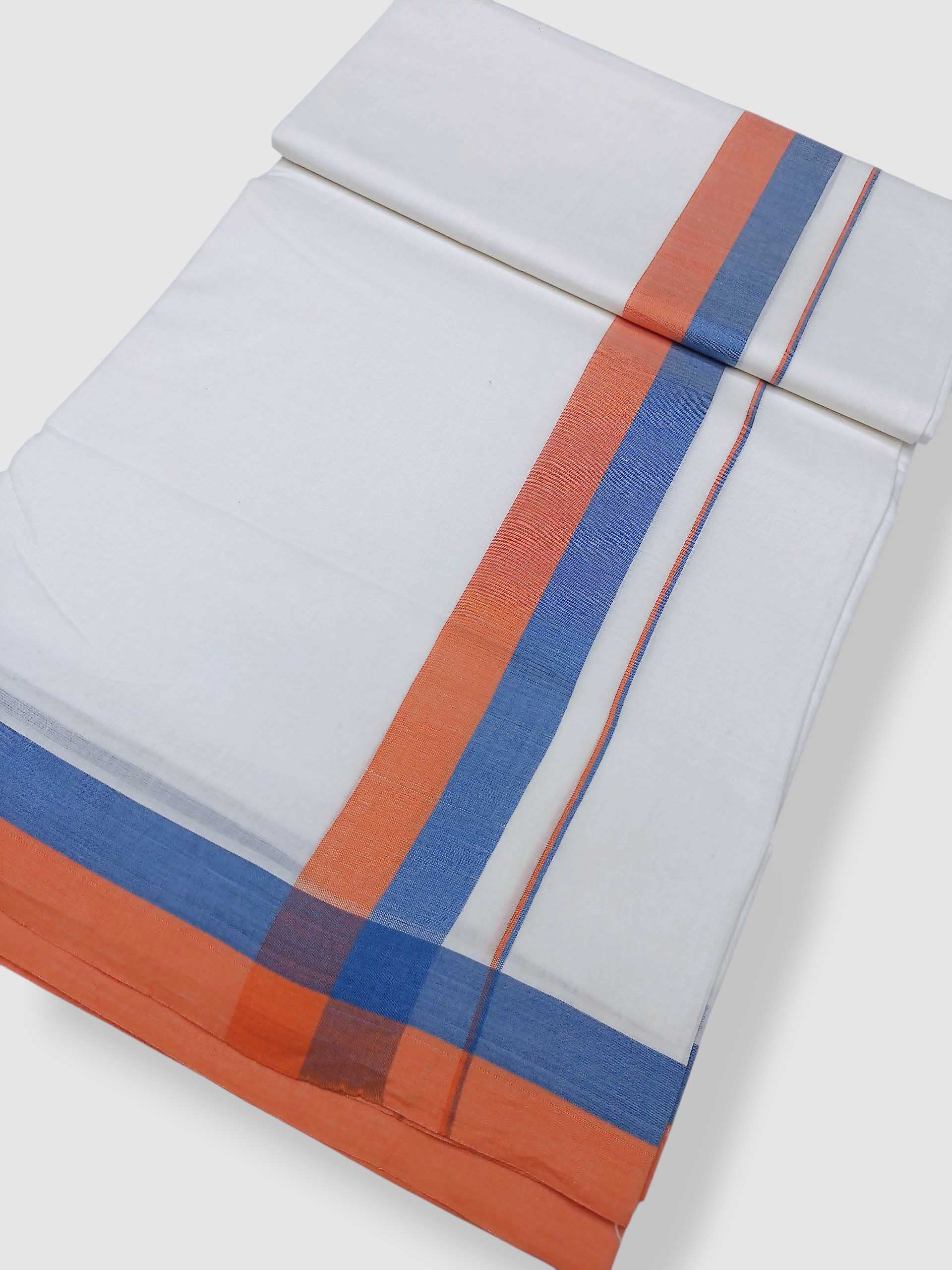 Pure White Cotton Men's Double Dhoti