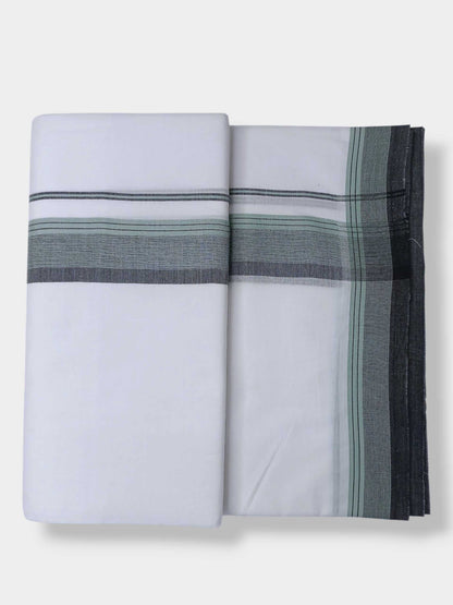 Pure White Cotton Men's Double Dhoti