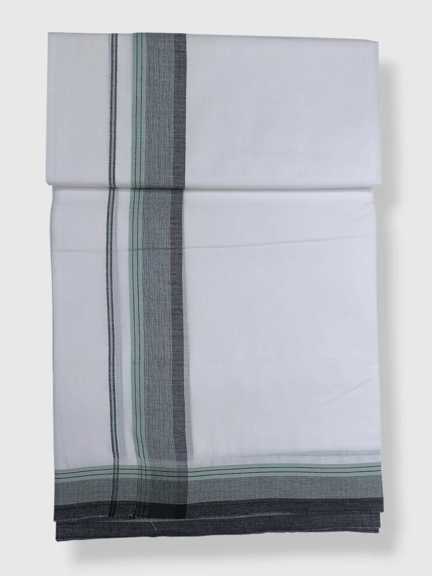 Pure White Cotton Men's Double Dhoti