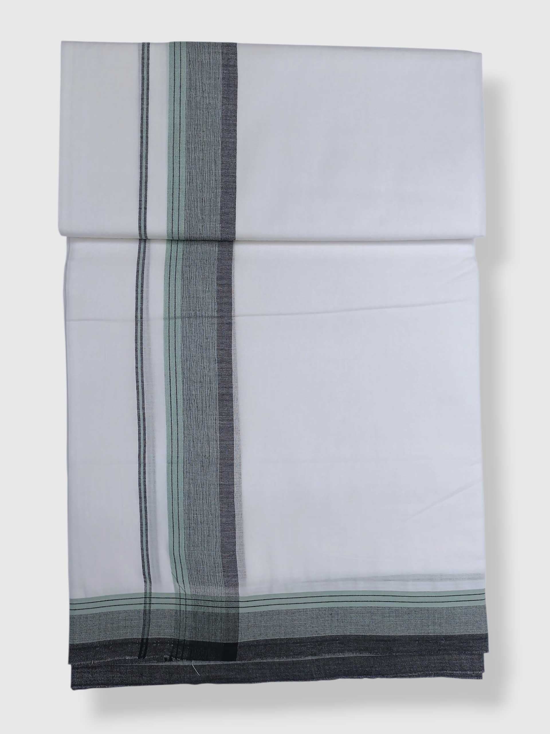 Pure White Cotton Men's Double Dhoti