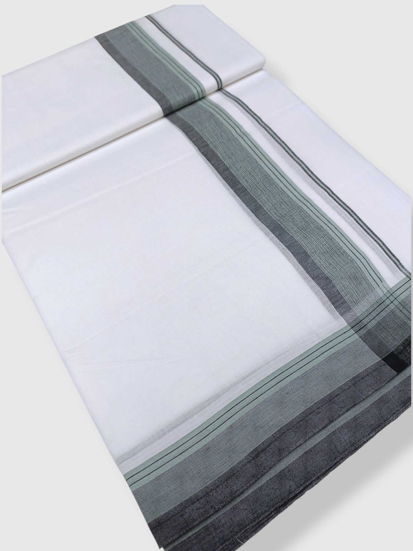 Pure White Cotton Men's Double Dhoti