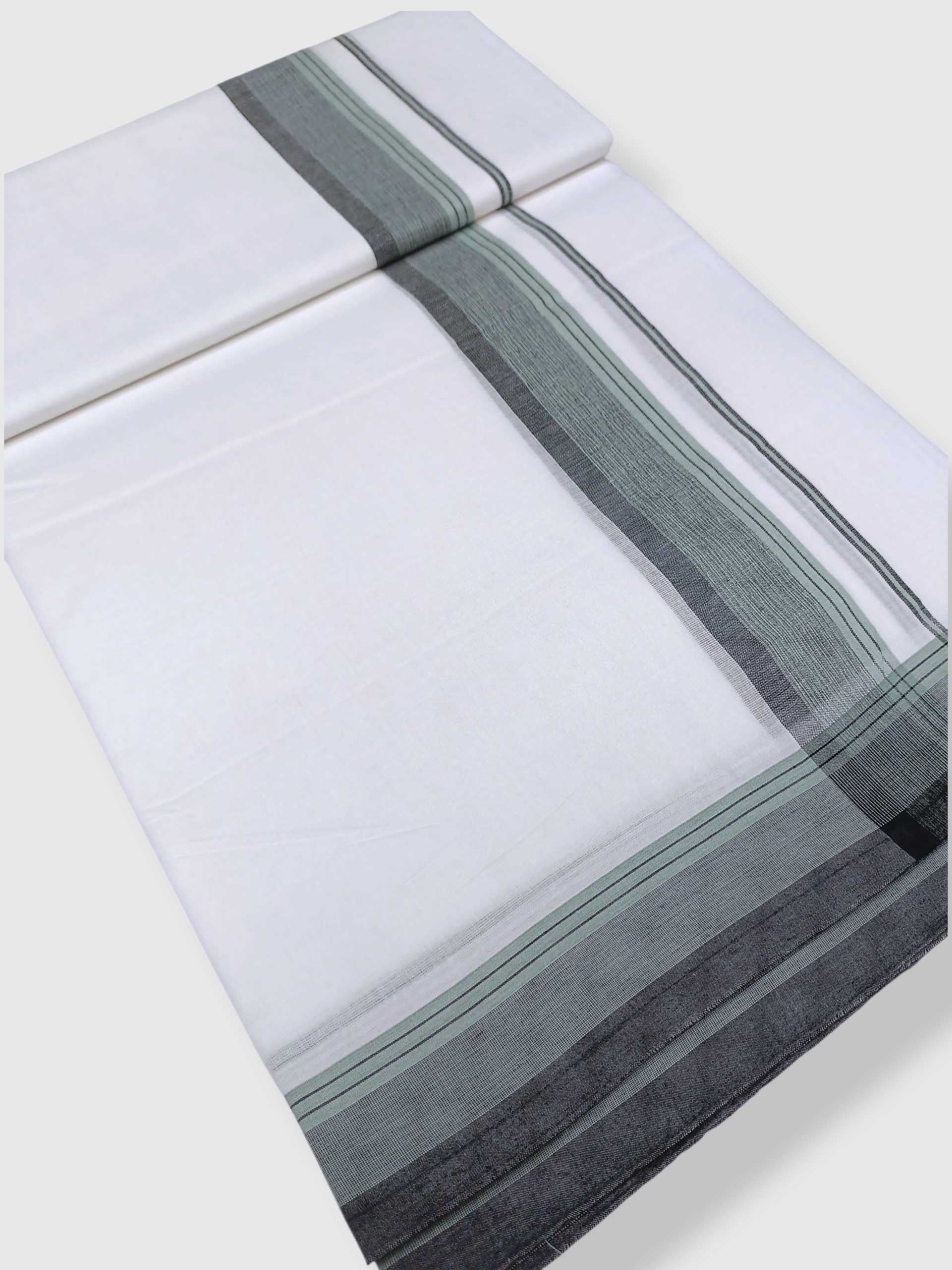 Pure White Cotton Men's Double Dhoti