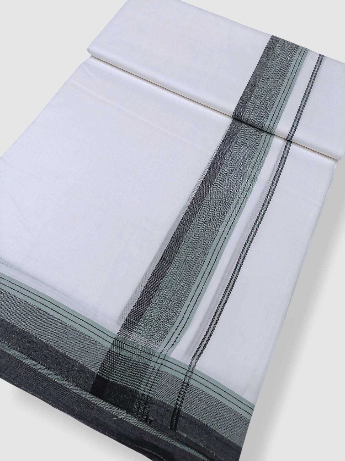 Pure White Cotton Men's Double Dhoti