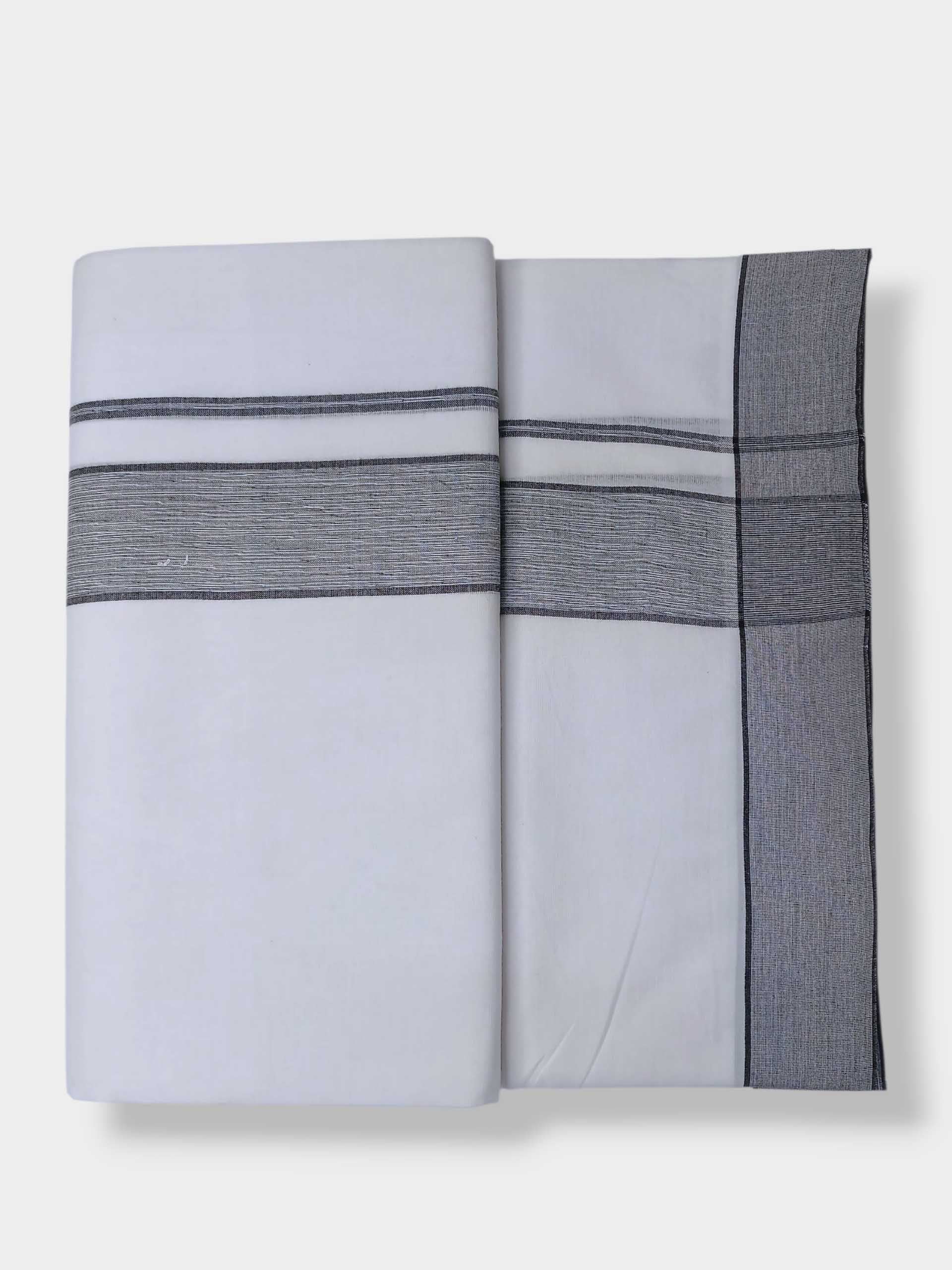 Pure White Cotton Men's Double Dhoti