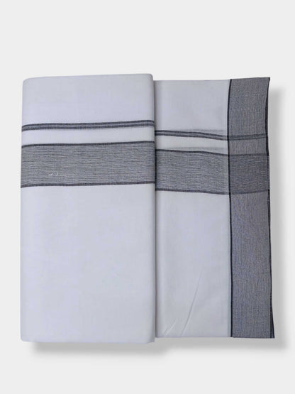 Pure White Cotton Men's Double Dhoti