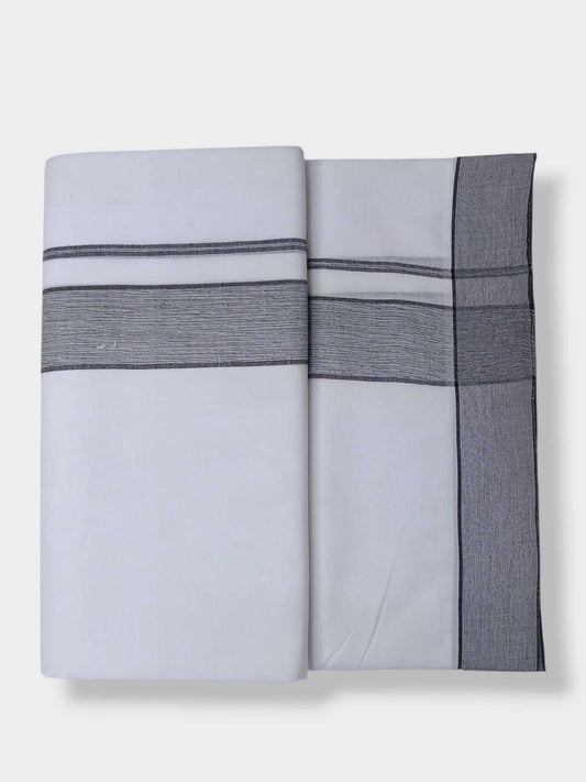Pure White Cotton Men's Double Dhoti