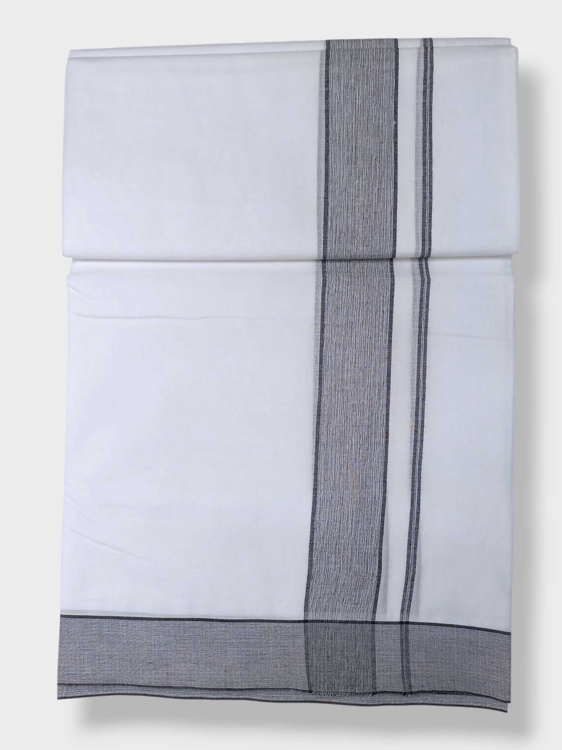 Pure White Cotton Men's Double Dhoti