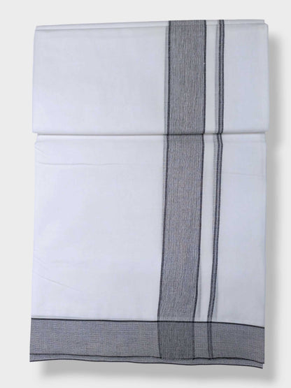 Pure White Cotton Men's Double Dhoti