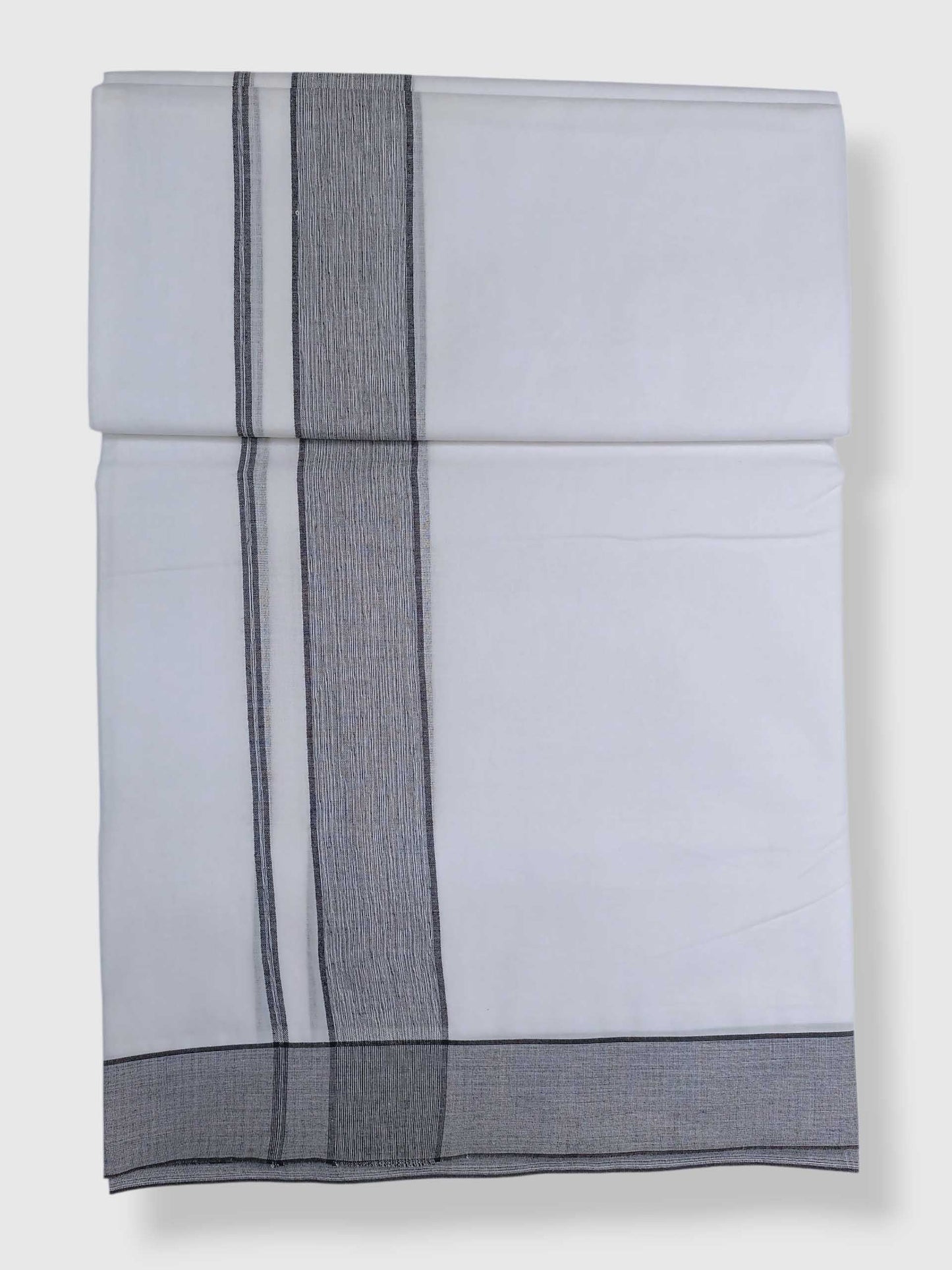 Pure White Cotton Men's Double Dhoti