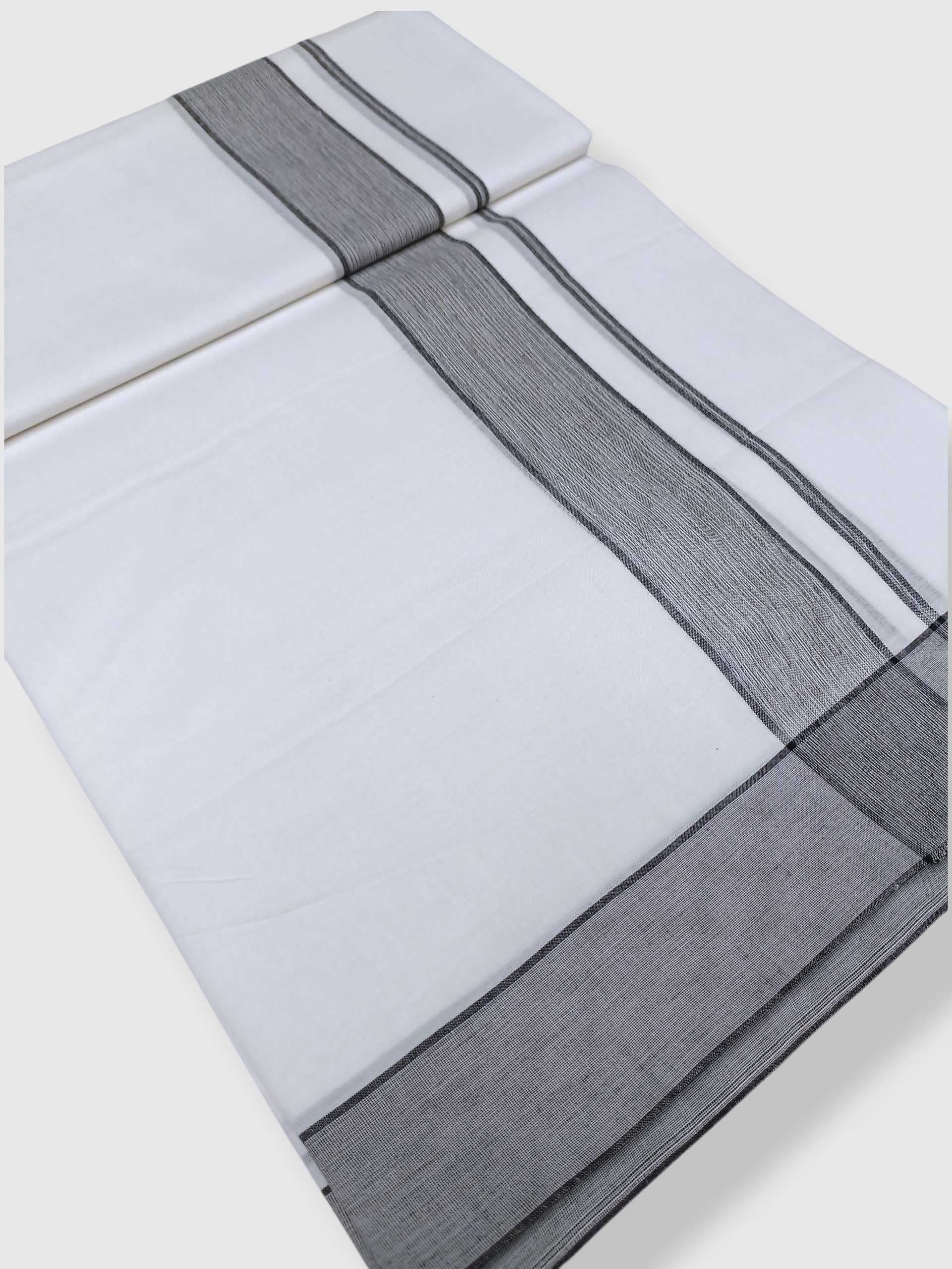 Pure White Cotton Men's Double Dhoti