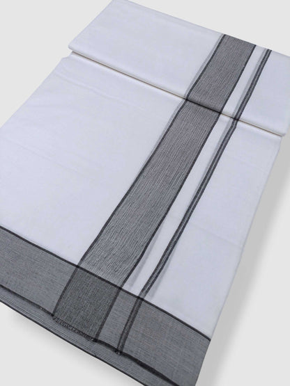 Pure White Cotton Men's Double Dhoti