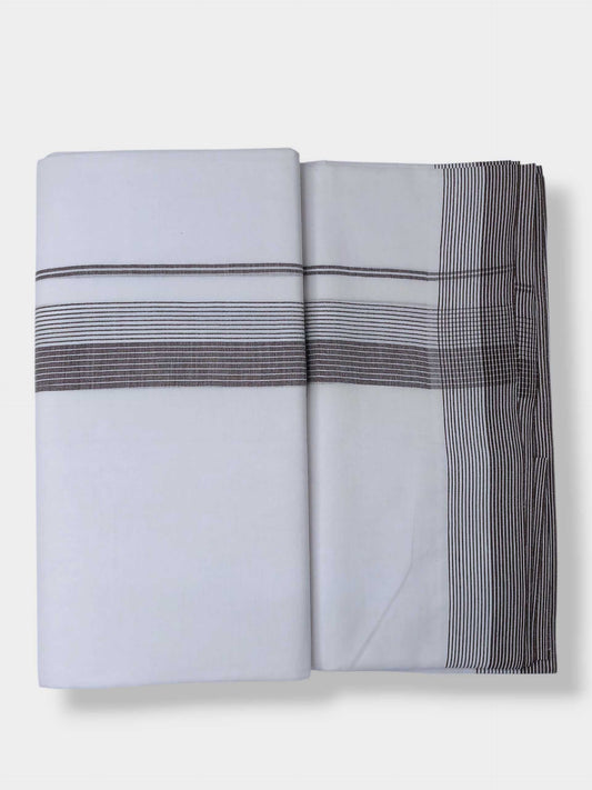 Pure White Cotton Men's Double Dhoti